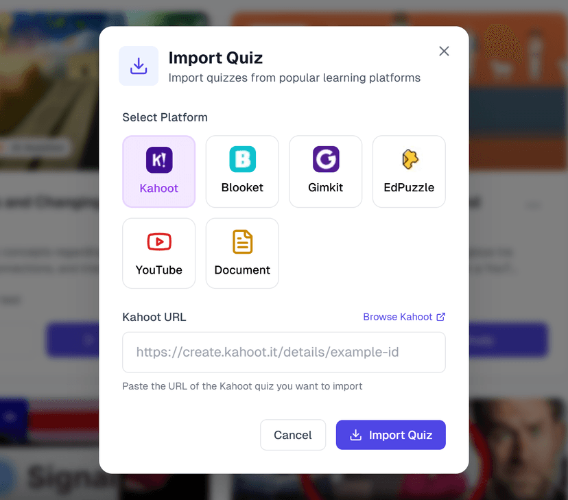 Import interface